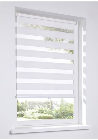 Kidmex Beyaz Bambu Zebra Stor Güneşlik Perde