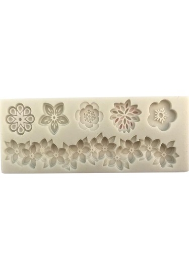 Çiçekler Çeşitli Fondan Silikon Kalıp Dıy Kek Çevresi Kalıp Yumuşak Şeker Kalıbı