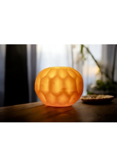 Fener Mum Petek Turuncu Kavun Kokulu Dekoratif Mum