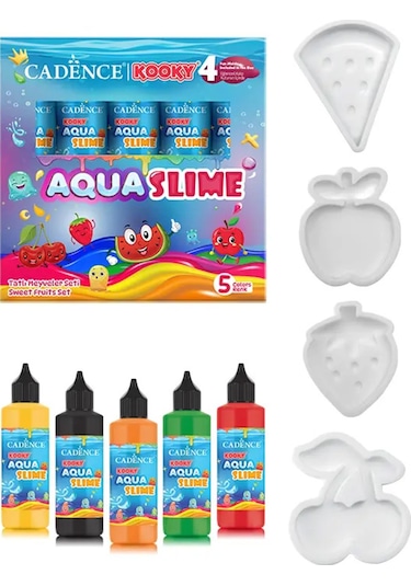 Aqua Slime - Kendin Yap Oyuncak Seti - Tatlı Meyveler Seti 5x90ml