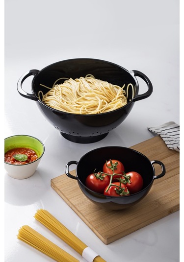 Akrilik Siyah 2 Li Süzgeç Seti Makarna & Pirinç Süzgeci Diğer