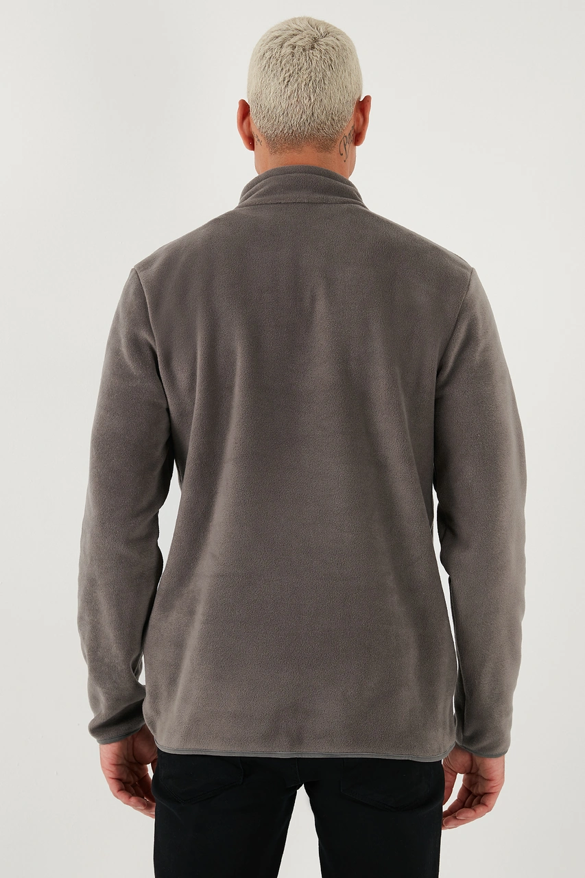 Buratti Regular Fit Anti-Pilling Tüylenme Yapmayan Dik Yaka Şardonlu 2'Li Paket Erkek Polar 5896700S2 Antrasit-Indigo