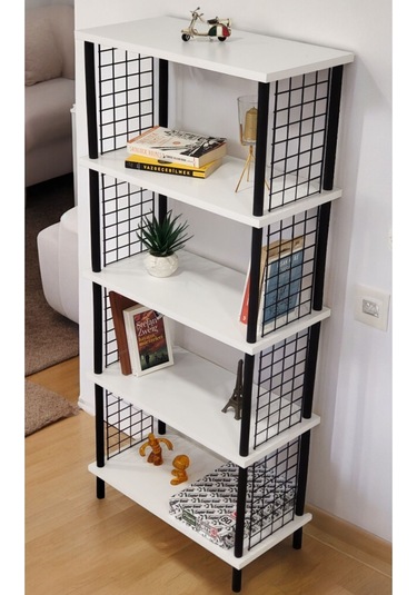 Kitap Yuvası 5 Raflı Geniş Kitaplık Ayakkabılık Banyo Düzenleyici Klasörlük Dekoratif Mutfak Rafı Beyaz Kitap Yuvası 5 Raflı Geniş Kitaplık Ayakkabılık Banyo Düzenleyici Klasörlük Dekoratif Mutfak Rafı Beyaz