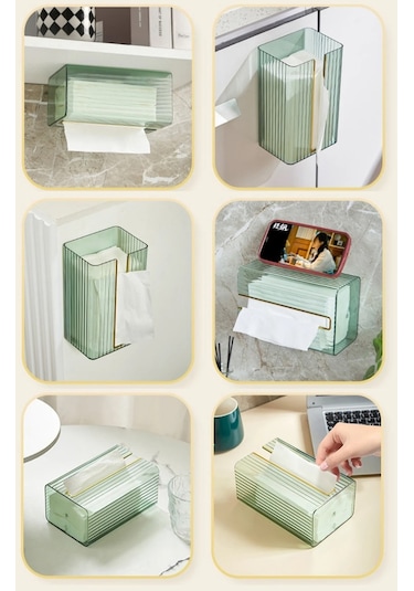 Grey-worthbuy Doku Kutusu Duvara Monte Tuvalet Mutfak Kleenex Tutucu Banyo Islak Mendil Tutucu Peçete Kağıt Kutusu Yüz Maskeleri Saklama Kutusu