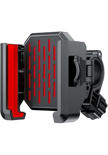 Bisiklet-motosiklet Telefon Tutucu Gidon Uyumlu Kırmızı 360 Ayar