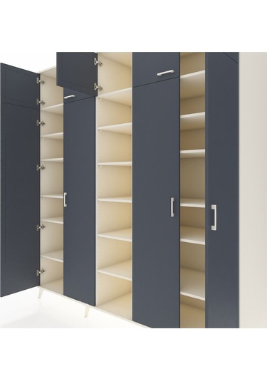 Kronos Dolap 18 Raflı 9 Kapaklı 220x59x243 Aytaşı-antrasit/aytaşı Antrasıt/aytası