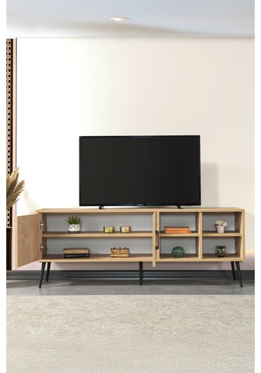 3608 Şile Metal Ayaklı Metal Kulplu 160 Cm Tv Ünitesi Safir Safir