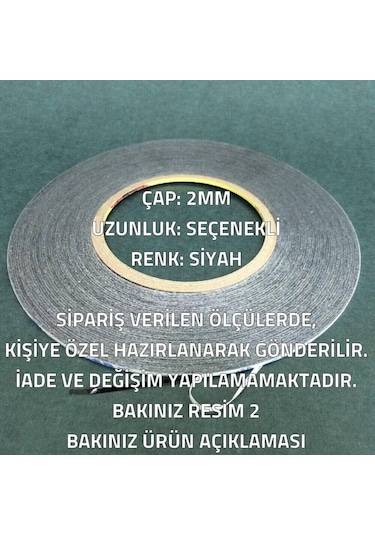 2 MM 1mt Çift Taraflı Bant. Ekran Cam Kasa Kapak Yapıştırma-siyah 1 Metre-Tamir Seti Hariç