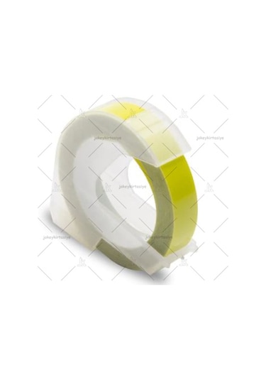 3D Kabartma Yapışkanlı MOTEX-DYMO Şerit Etiketi (FOSFORLU SARI)