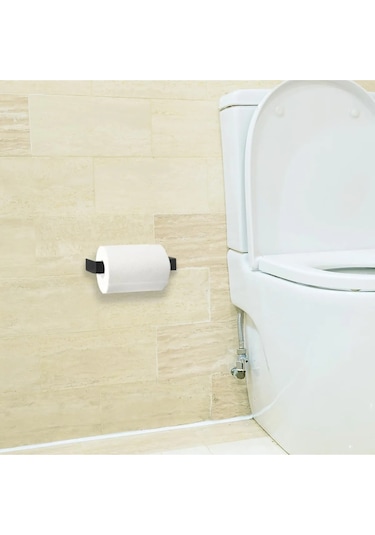 Banyo Dekoru İçin Vidalı Yapışkanlı Mat Siyah Tuvalet Kağıdı Tutucu Diğer