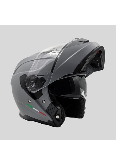 Arwic AR935 Mat Çene Açılır Ece-R 22.06 Motosiklet Kaskı Gri