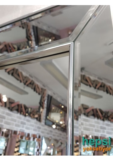 Ayna Çerçeveli Model Gümüş Renk Boy Aynası Gümüş