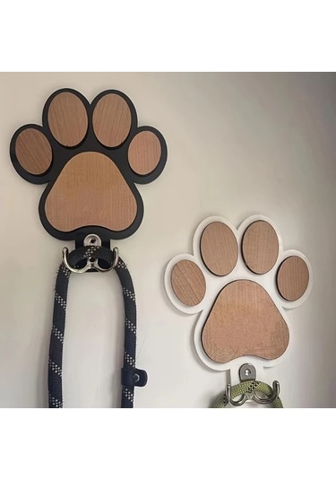 Cordial Beyaz El Yapımı Şık Ahşap Pençe Duvar Askısı Havlu Ve Elbise Askılığı Beyaz