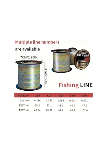 Fochsia 6.0 547dy 500 Metre Ağır Hizmet Pe Balıkçılık Misinası 12 İplik Süper Güçlü Dayanıklı