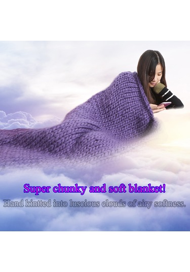 Suofeng El İşi Sıcacık Ve Yumuşak Örgü Battaniye, Bulky Kumaş, Salon Ve Oturma Odası İçin Şık Dekor, 60x60cm - 120x150cm Diğer