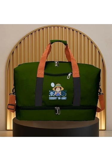 Sandwich Motion003 Bej Luffy Tasarımı Spor Çantası - Unisex, Her Mevsim Kullanım İçin Bej