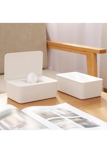 Siyah Toz Geçirmez Islak Mendil Saklama Kutusu Kapaklı Ev Masaüstü Doku Saklama Kutusu Taşınabilir Islak Mendil Dağıtıcı