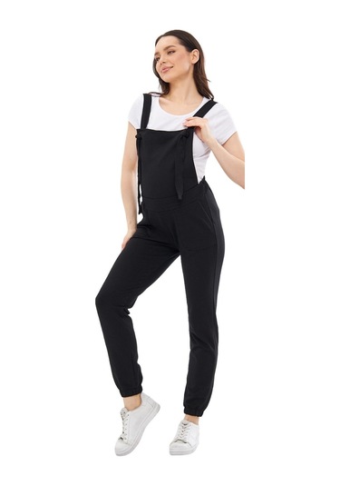 Luvmabelly Myra6400 Hamile Jogger Salopet-siyah
