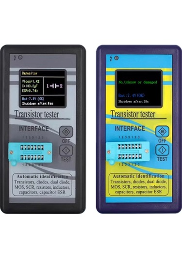 Vkemall Transistör Test Cihazı Npn Pnp Transistör Diyot Direnç Endüktör Kapasitans Mos S Siyah