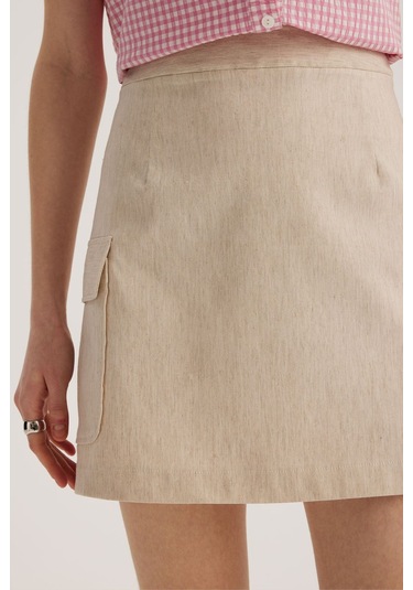 Stella Pulvis Bej Cepli Mini Etek Bej