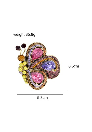 Yeşil Blucome Yeni Kelebek Broş Kadınlar Için Vintage Inci Renkli Rhinestone Sevimli Böcek Düğün Rahat Broş Pins Takı