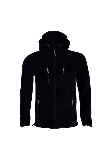 Ghassy Co. Tactical Army Erkek Polar Kapşonlu Ceket Siyah