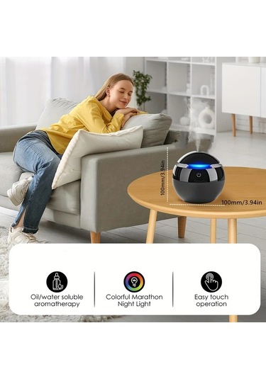 Willowhaven Beyaz Usb Nemlendirici: 7 Renk Aydınlatma, Kompakt Tasarım, 300ml Kapasite, Yatak Odası İçin