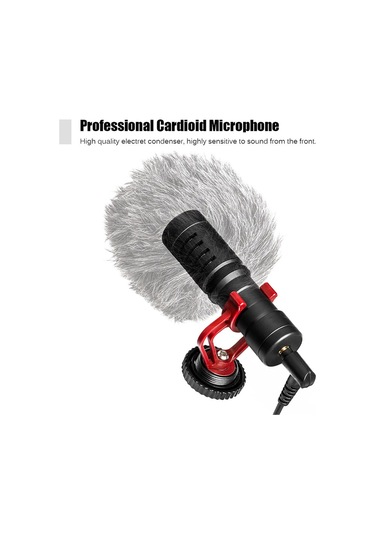 Boya Mini Kardioid Mikrofon Metal Elektret Kondensör Video