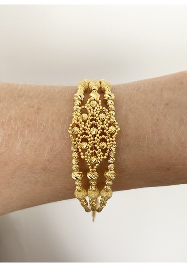 Bydevli Dorika Toplu Süzme Telkari Altın Kelepçe-bbyd831 Sarı Altın