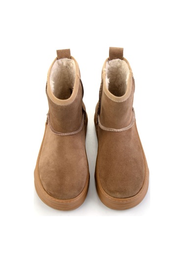 Taba Hakiki Deri Kadın Bot & Bootie K02748100602 Taba