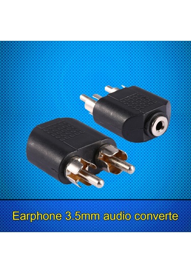 Lemestar 3.5mm Dişi Jack'ten 2 Rca Erkek Ses Adaptörü - Altın Kaplı Bağlantılar Ve Optimal Stereo Aktarımı Sağlar