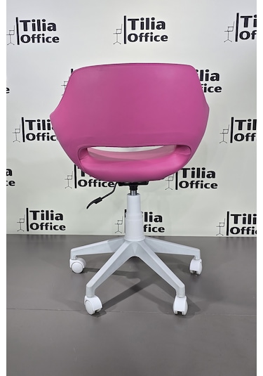 Monaco Çalışma Kesim Çocuk Koltuğu Beyaz Ayak Pembe