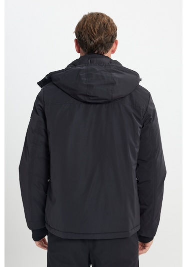 AC&Co / Altınyıldız Classics Erkek Standart Fit Normal Kesim Kapüşonlu Mont Siyah