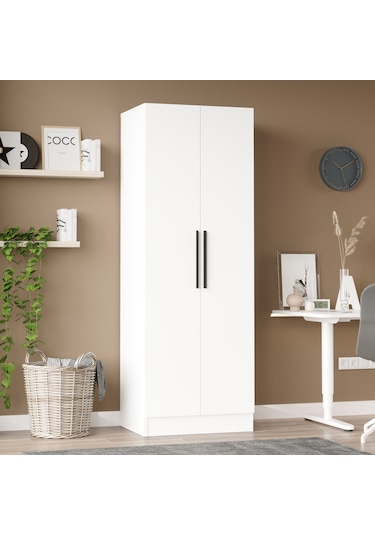 Robin Home Lukas 2 Kapaklı Gardırop Elbise Dolabı Beyaz