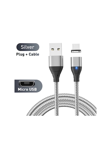 Lovebay3a Manyetik Şarj Kablosu Tip C/mikro Usb Süper Hızlı Iphone Uyumlu 15/14 Huawei Xiaomigrey0,5 M