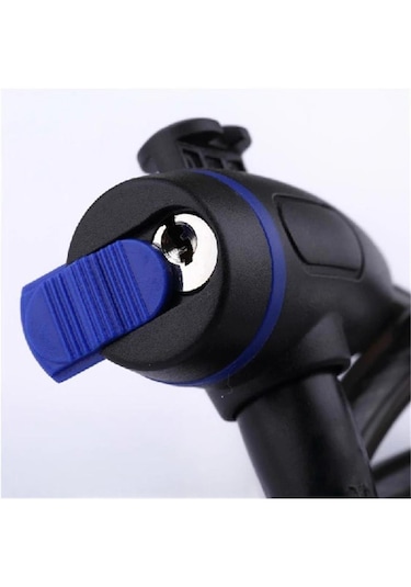 Anahtarlı Çelik Kilit Bisiklet Motosiklet Bebek Arabası Anahtarlı Güvenlik Kilidi Gri - Siyah