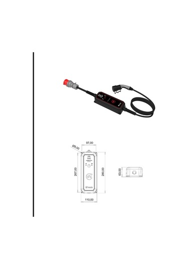 Taşınabilir Bemis 11kw - 22kw Uyumlu Pro Mobil Araç Şarj Cihazı 5 Metre Kablolu Bev-2331-0001-131564