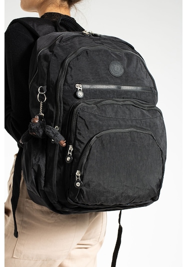 Ultra Hafif Çok Cepli Su Geçirmez Okul Çantası Laptop, Notebook, Okul, Spor, Seyahat Siyah 571-1e-2 Siyah