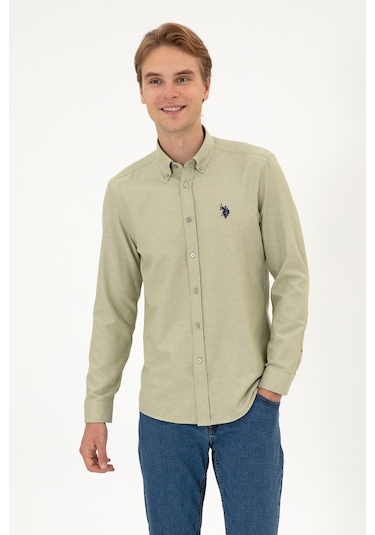 U.s. Polo Assn. Erkek Açık Haki Gömlek Basic 50316723-vr183 Acık Hakı