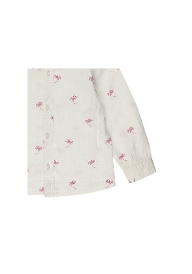 Panço Erkek Çocuk Palmiye Desenli Gömlek Beyaz 2311Bb06009-2386 001
