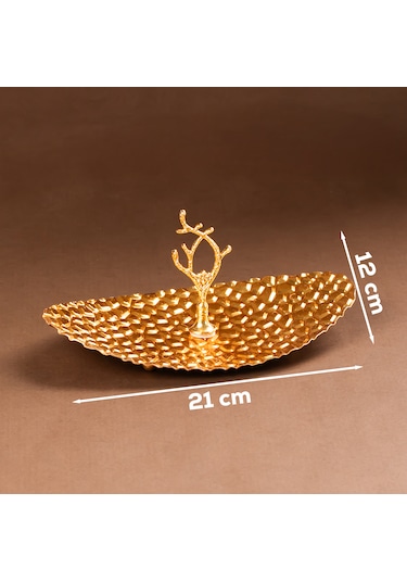 Porsima Gold Metal Mini Sunumluk Şekerlik Lokumluk Kurabiyelik