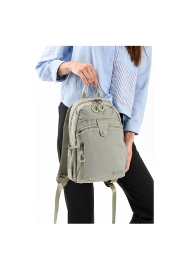 Unisex Sırt Çantası Paraşüt Kumaş Hafif Çok Cepli Yağmur İtici Kumaş 32 22 Cm 571 Collection Bej