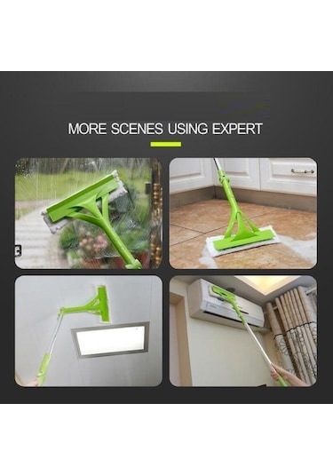 Trendooze Yüksek Yıkama Yeni Windows Toz Temizleyici Temizleme Teleskopik Sünger Paspas Katlı Fırçası Fırça Çoklu Cam İx Yeşil