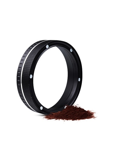 Yunboo Alüminyum Kahve Toz Toplama Halka, 6 Mıknatıslı Tutma, Kayma Engelleme Elmas Dokusu, 51mm Siyah, Delonghi/donlim V.b. Filtre Torbaları İçin Uyumlu Siyah