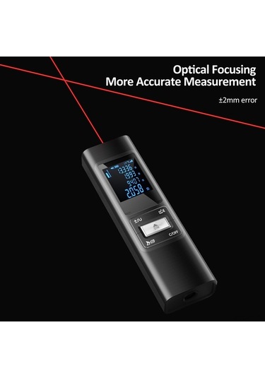 Pazly 40 Metre Hassas Mesafe Ölçer, 2mm Doğruluk, Usb Şarjlı, Alan/hacim Hesaplama, Su Geçirmez, Alüminyum Alaşım