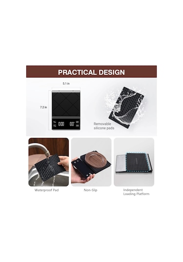 6012 Dijital Lcd Ekran Timer Fonksiyonlu Mutfak Ölçeği 0.3-3000g