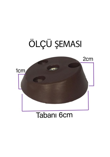 Dereceli Ayak Tabanı Kahverengi Mobilya Masa Sehpa Ayağı Bağlantı Aparatı Açılı Plastik