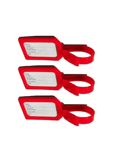 Tarix Valiz Isimliği, Valiz Etiketi, Çanta Isimliği, Bavul İsimliği 3'lü - Kırmızı Çok Renkli