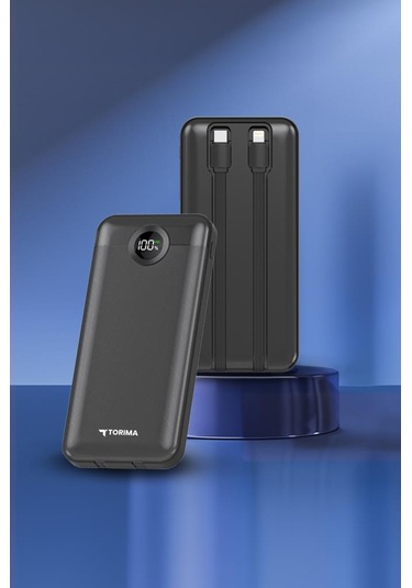 Torima TRM-1015 10000 mAh 2 Çıkışlı Taşınabilir Hızlı Şarj Dijital Göstergeli Powerbank Siyah