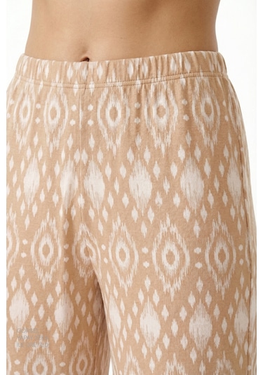 Penti Bej Belle Pamuklu Kapri Pijama Takımı